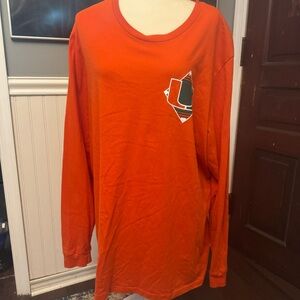 University of Miami Hurricanes Baseball Adidas Amplifier Orange Long Sleeve 3XL